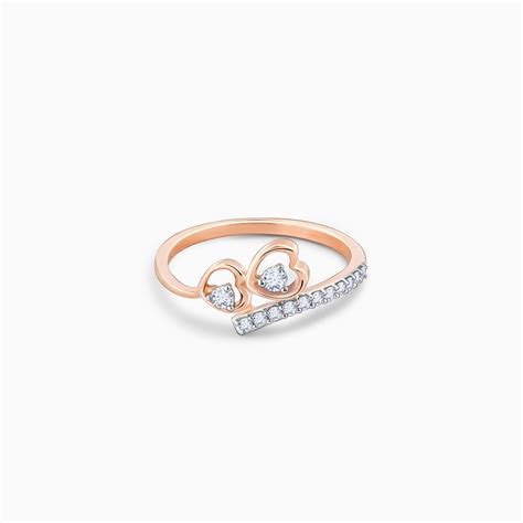 Rose Gold Connected Diamond Ring – Heer by GIVA