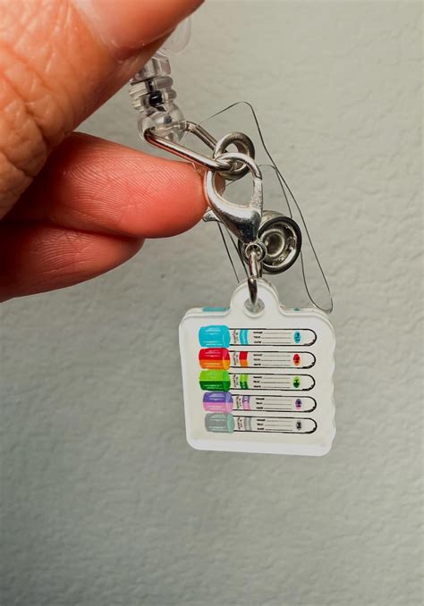 Order of Draw Lab Tubes, Badge Charm, Phlebotomy, Venipuncture, Nursing ...
