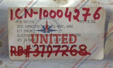 GE 45F1702 CAPACITOR 30UF 411-485V 60HZ | United Marine Services