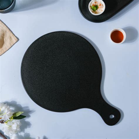 Black Pizza Platter With Handle Online - Premium Platter | Nestasia