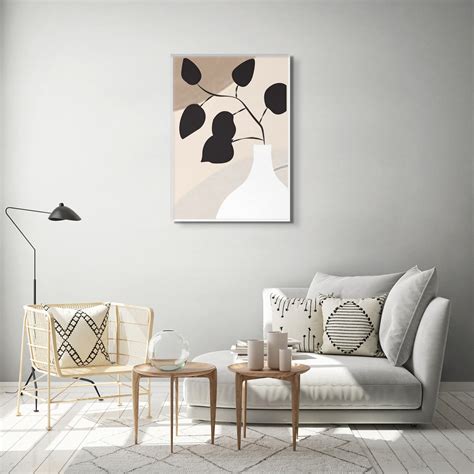 Elegant Monochrome Vase Canvas Art Abstract Painting – Nestroots