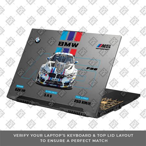 Transparent BMW M5 Asus TUF Gaming F16 and TUF Gaming A16 Laptop Skin