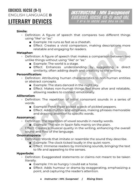 Image result for Literary Devices PDF