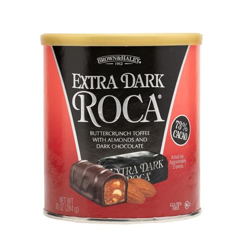 Brown & Haley Almond Extra Dark Roca Canister, Individually Wrapped ...