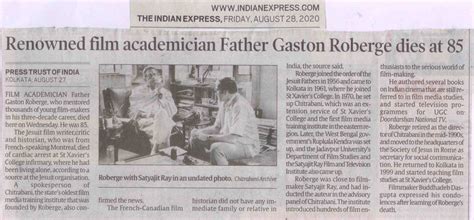 2020 August 27 Fr. Gaston Roberge 2 – St. Xavier's College