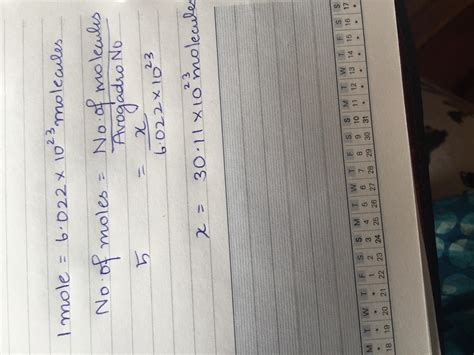 calculate the number of molecules in 5 moles of SO2 if S= 32 and O = 16 ...