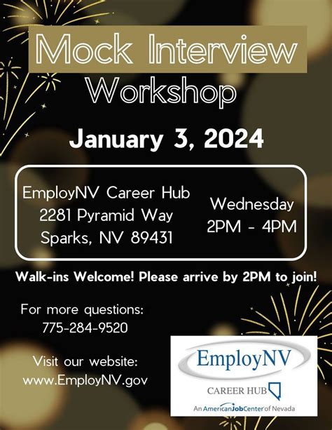 Mock Interview Workshop , 2281 Pyramid Way, Sparks, NV 89431, January 3 ...