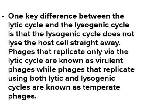 What is the difference between lysogenic cycle and lytic cycle ...
