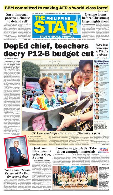 Get digital access to The Philippine Star - December 14, 2024 issue ...