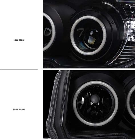 Buy Matte Black Housing White LED Halo Projector Headlights Signal ...