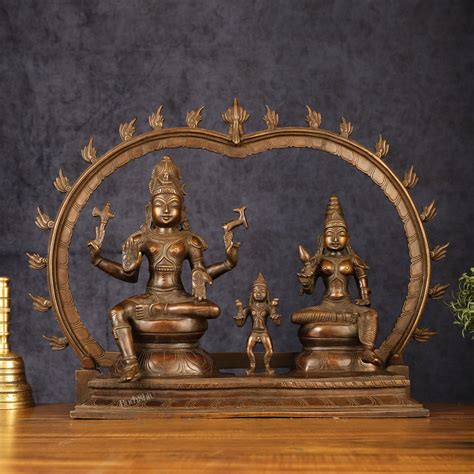 Brass Somaskandar Statue | Lord Shiva, Devi Parvati with Kartikeya 22 ...