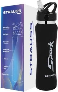 Strauss Stainless Steel Water Bottle, Rubber Finish | Sipper Bottle ...