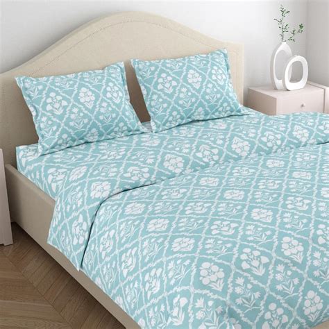 Buy haus & kinder Bedsheet King Size Cotton Floral 186 TC, 108 * 108 ...