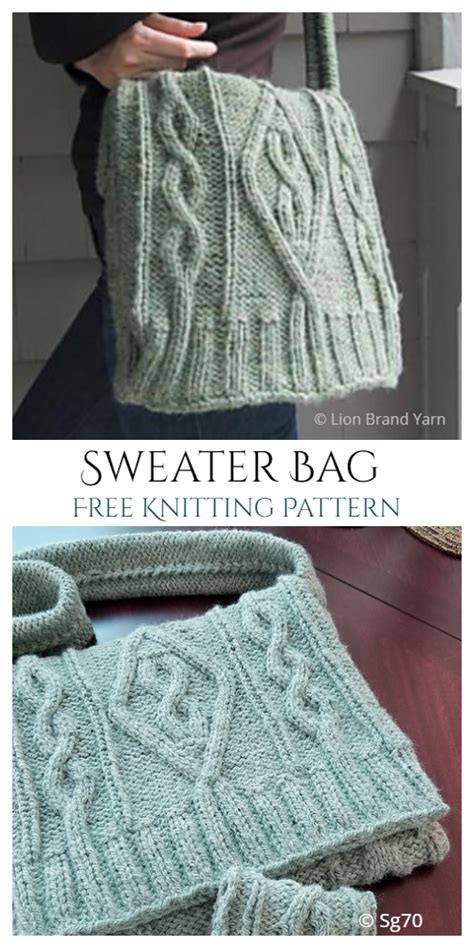 Knit Messenger Bag Free Knitting Patterns - Knitting Pattern