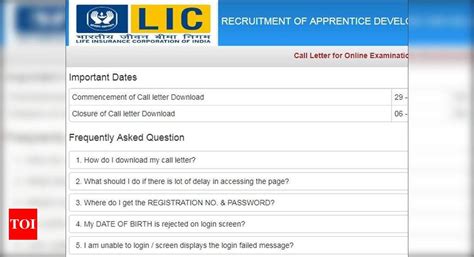 LIC ADO Admit Card 2019 released @licindia.in; download here - Times of ...