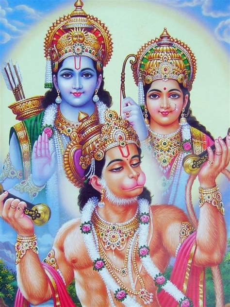 ravgar Lord Ram Sita and Bhakt Hanuman Canvas Painting Wall Art [12 x ...