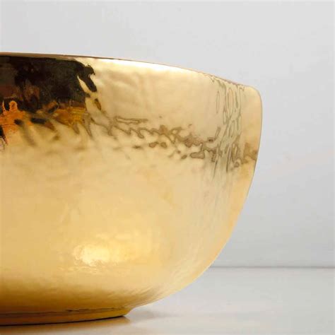 Gold and platinum ceramic countertop washbasin Oscar, made in Italy