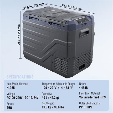 VEVOR Car Refrigerator, 40 L Dual Zone Portable India | Ubuy