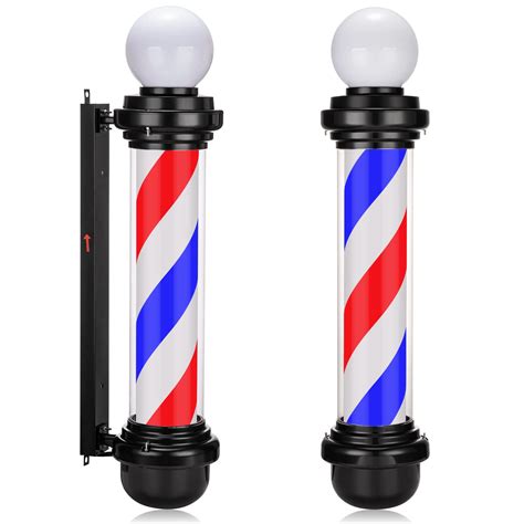 Barber Shop Pole Barber Pole LED Light Rotating Hair Salon Shop Sign