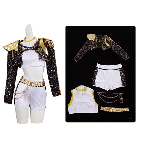 kp0p Demon Halloween Costume Hunter - Rumi Golden Cosplay Full Set ...