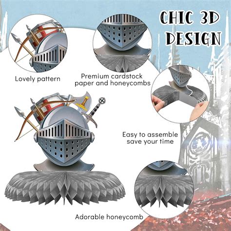 Buy 10 Pieces Knights Decorations Knight Birthday Party Supplies ...