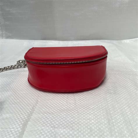 Miniso Small Red Handbag. With chain strap & clip on handle