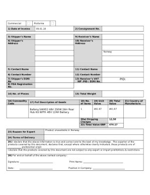 View a commercial/proa invoice template used for ... - DPD Doc Template ...