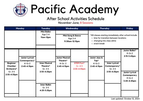 Calendar - PACE Programs