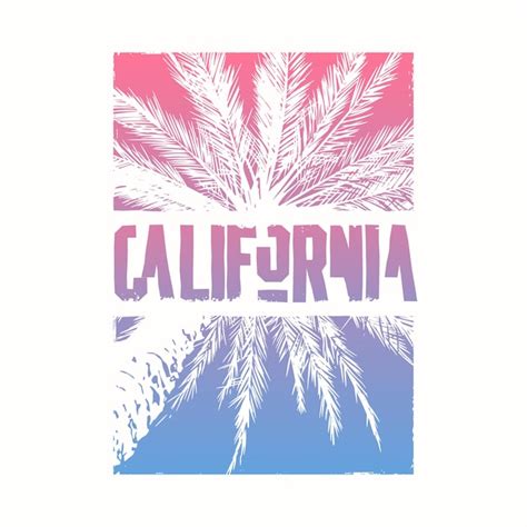Graphic tshirt design on the topic of california with stylized palm ...