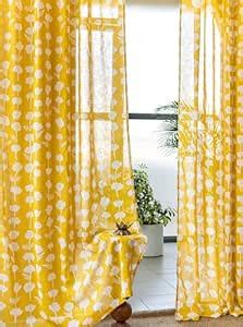 Buy Tranquebar Curtain Co. Yellow Sheer Curtains 7 Feet Long Set of 2 ...