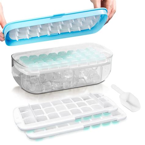 Buy ONPRIX Ice Cube Tray with Lid and Bin,BPA Free Silicone Ice Box ...