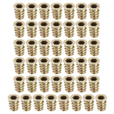 uxcell Threaded Insert Nuts Zinc Alloy Hex Socket M6 Internal Threads ...