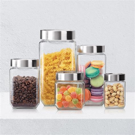 Treo By Milton Cube Storage Glass Jar, Transparent | BPA Free | Kitchen ...