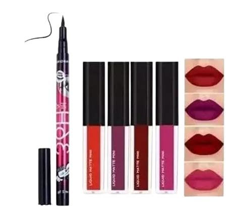 Buy Mini Matte Liquid Lipstick Set - Multicolored (4pc) with 36H ...