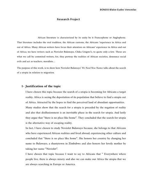 Image result for Research Project Sample