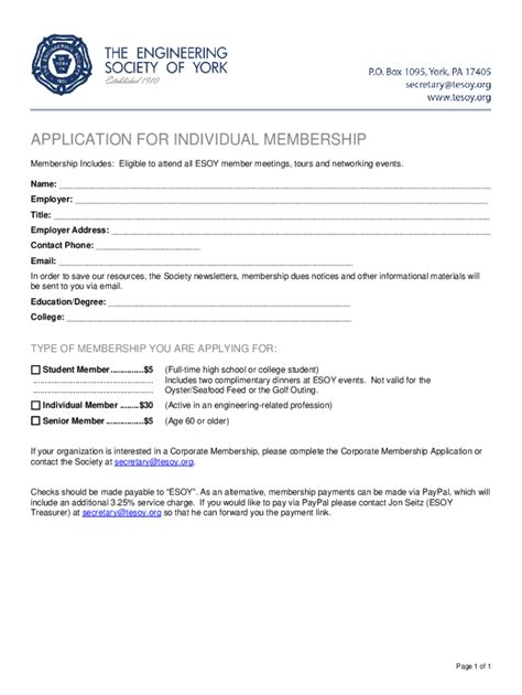 Fillable Online Individual Membership Application Fax Email Print ...