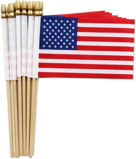 Amazon.com : 20 Pack Small American Flags, Small US Flags with Wooden ...