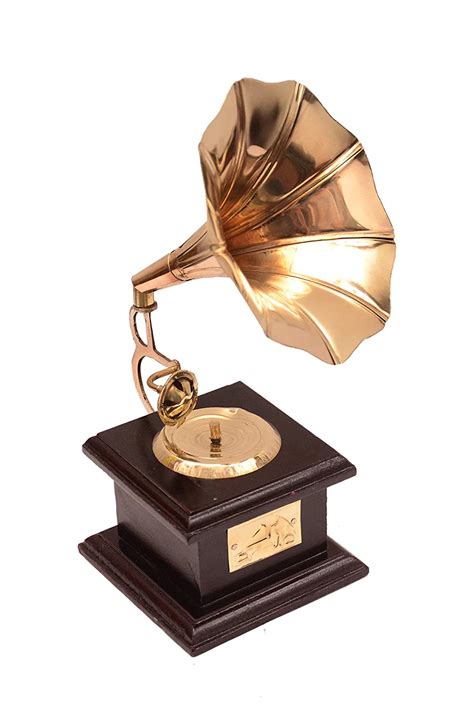 ARTIFACTS'OCEAN Dummy Gramophone Showpiece (Wooden, Brass -24cm ...