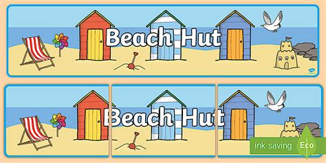 Beach Hut Banner (teacher made) - Twinkl