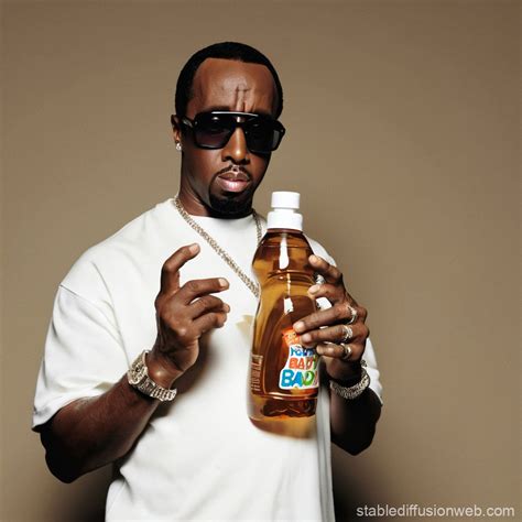 Diddy Holding Baby Oil Bottles Square | Stable Diffusion Online