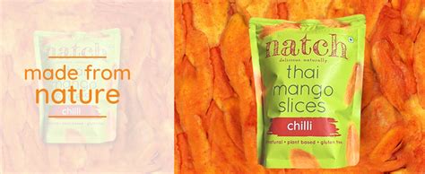 Natch Dried Thai Mango Slices, 100% All Natural, Vegan, Gluten Free, No ...