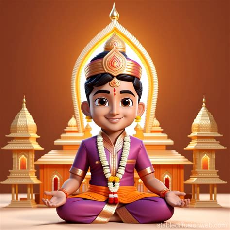 Hindu Worship Administrator with Temple | Stable Diffusion Online