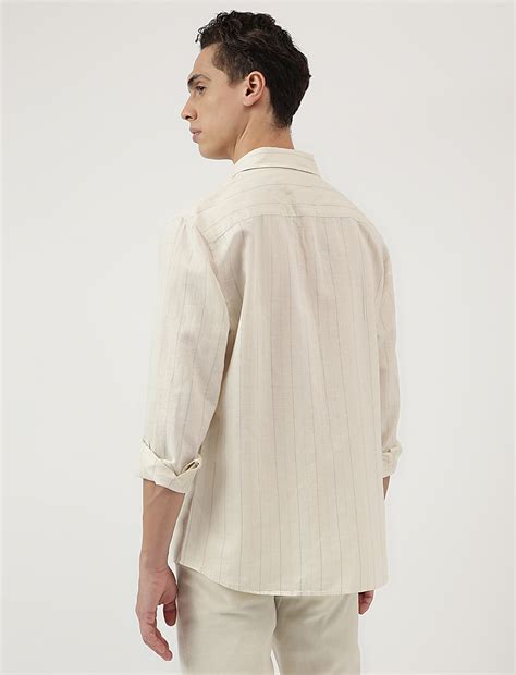 Buy Relaxed Fit Linen Mix Stripes Shirt at Marks & Spencer