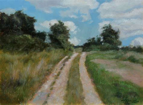 Rural Countryside Road - Landscape Oil Painting - Fine Arts Gallery - Original fine Art Oil ...