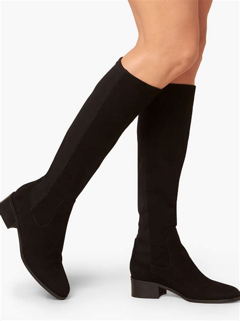 L.K.Bennett Leather Bella Knee High Sock Boots in Black Suede (Black ...