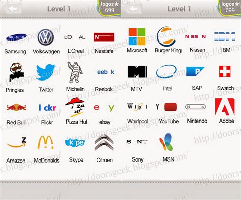 Logo Quiz Level 1 Answers by bubble quiz games Answers ~ Doors Geek