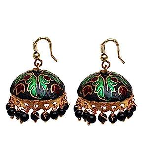 Lucky Jewellery Designer Meenakari Enamelling Dangled Jhumki for Women ...