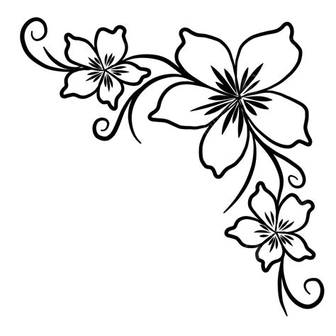 Elegant Corner Flowers Sketch | Flower drawing, Flower art, Art