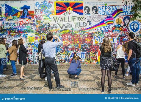 John Lennon Wall, Prague editorial photography. Image of building ...