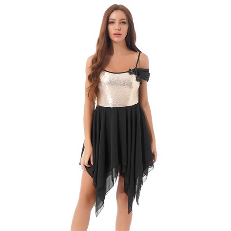Women Sequins Lyrical Dance Dress Dancing Performa... – Vicedeal